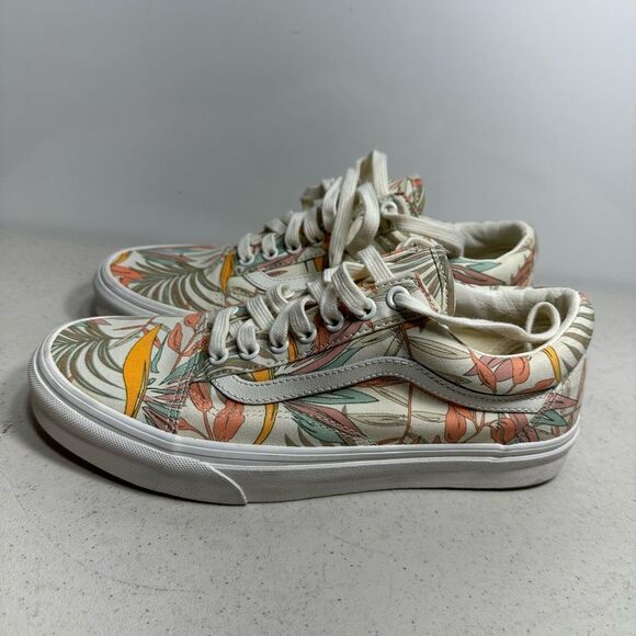 VANS Old Skool Low Authentic California Floral, Hawaiian (Beige) Womens 8 Shoes - Picture 4 of 8